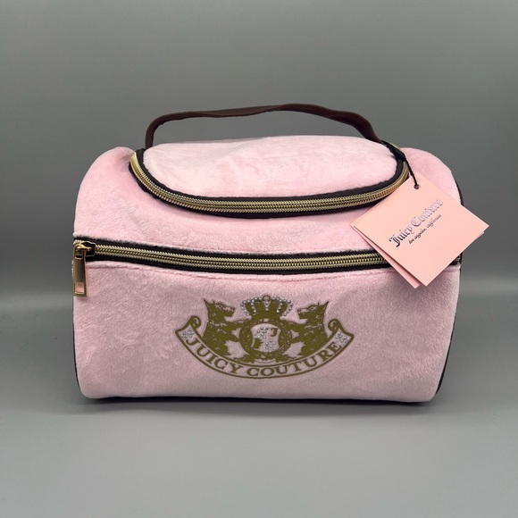 Juicy couture pink velour cosmetics bag - Picture 1 of 9